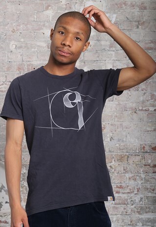 VINTAGE CARHARTT LOGO T-SHIRT BLUE