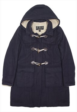 BARBOUR Sherpa Lined Duffle Coat Blue Wool Womens UK 18