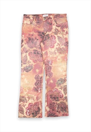 Embroidered floral graphic '90s bootcut jeans
