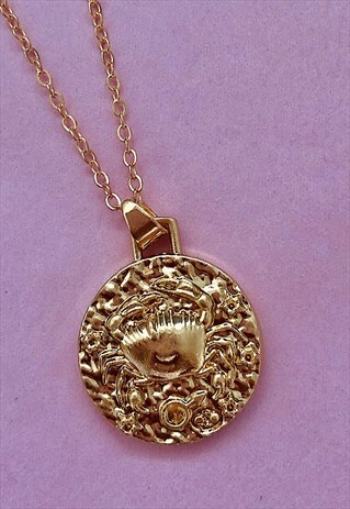 PERSONALISED ZODIAC CANCER 18K GOLD PLATED NECKLACE