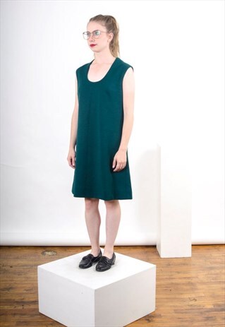 OVERSIZED GREEN DRESS / COLLEGE MIDI DRESS