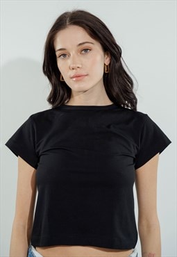 Relaxed Fit Baby Tee Jet Black
