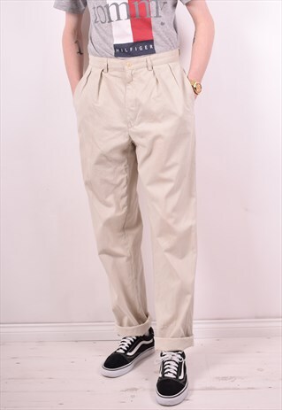 POLO RALPH LAUREN MENS VINTAGE TROUSERS W32 L36 GREY 90S