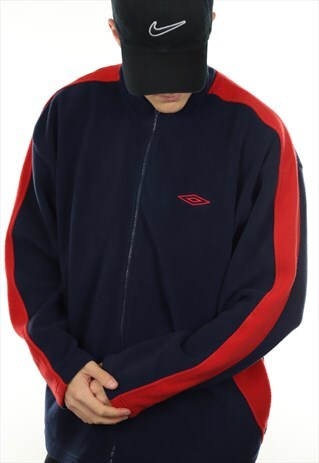 VINTAGE UMBRO ZIP UP FLEECE TOP