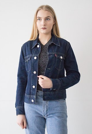 VINTAGE RETRO BLUE CROP LEVI'S DENIM JACKET