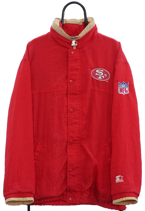 Vintage Starter NFL San Fransico 49ERS Zip Up Embroidered Gold