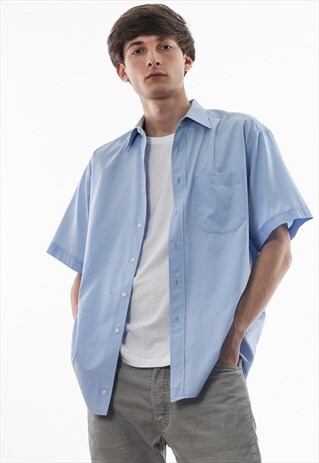 VINTAGE CHRISTIAN DIOR SHORT SLEEVE 90S BLUE
