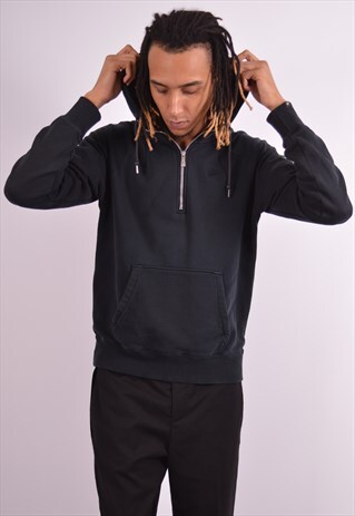 NIKE MENS VINTAGE HOODIE JUMPER MEDIUM BLACK 90S