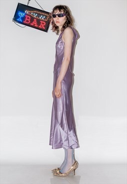 Vintage Y2K iconic elegant silky dress in pastel lilac