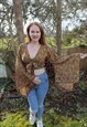 Ladies Recycled Sari Wrap Tops Bell Sleeves 70s Gold