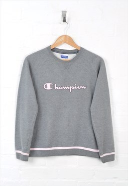 Vintage Champion Sweater Grey Ladies Medium CV2278