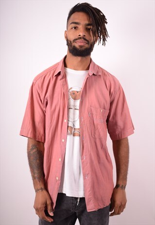 LEVI'S MENS VINTAGE SHIRT LARGE PINK 90S