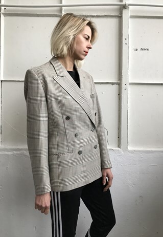 VINTAGE 90' AMAZING BEAUTIFUL PURE NEW WOOL BEIGE JACKET