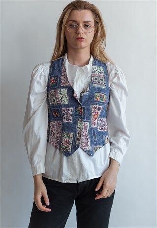 VINTAGE 80S FUNKY PATTERNED VEST