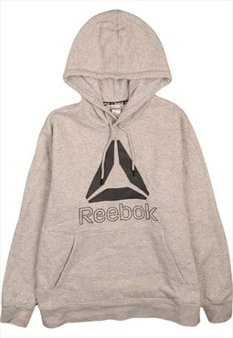 Vintage 90's Reebok Hoodie Pullover Spellout Grey XLarge