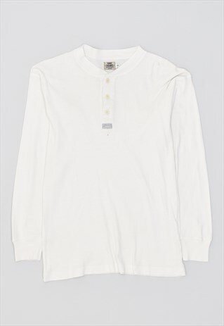 VINTAGE 00'S Y2K LEVI'S TOP LONG SLEEVE WHITE