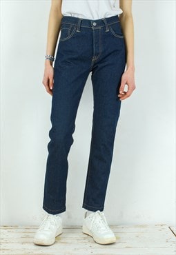 31W/36L Mens Navy Bellbottom Jeans Pants New/old Vintage Deadstock 