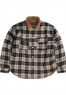 Represent  Overshirt Lumberjack Button Up Shirt Large Brown