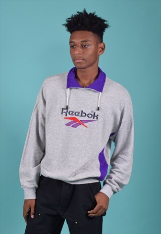 VINTAGE REEBOK HEATHER ASH COLLARED SWEATSHIRT