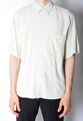VINTAGE 90S BEIGE ABSTRACT SHIRT