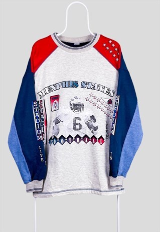 VINTAGE NFL AMERICAN FOOTBALL SWEATSHIRT MENPHIS STATE LARGE