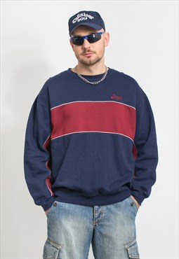 ASICS Vintage sweatshirt in blue red men size L