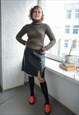 Vintage 80's Black Leather Mini Skirt