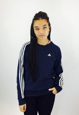 VINTAGE ADIDAS CLASSIC 3 STRIPE EMBROIDERED SWEATSHIRT