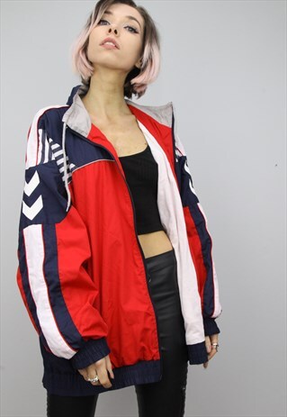 VINTAGE 80S/90S OVERSIZED HUMMEL WINDBREAKER JACKET