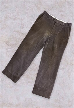 Vintage St Michael Corduroy Trousers Pant Cord Green W36 L29