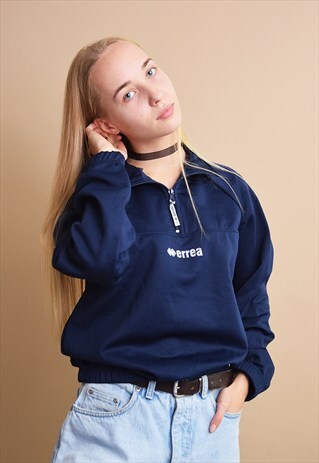 90'S RETRO ATHLEISURE SPORTS NAVY BLUE SWEATSHIRT JUMPER TOP