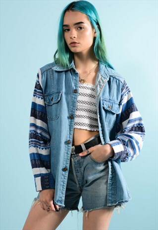 VINTAGE FLANNEL REWORKED DENIM JACKET