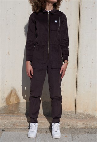 HANDMADE BOILERSUIT IN BROWN WITH FINE CORDUROY CUSTOM SIZE