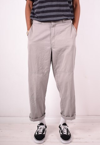 DICKIES MENS VINTAGE TROUSERS W34 L30 GREY 90S