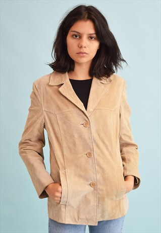 90'S RETRO GENUINE SUEDE NEUTRAL SCANDI JACKET