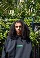 HOODIE IN BLACK WITH GREEN FUTURISTIC LOGO EMBROIDERY