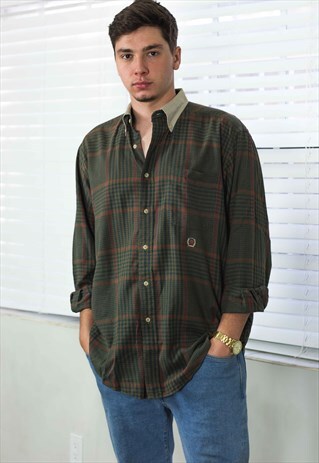 VINTAGE TOMMY HILFIGER SHIRT FLANNEL LOGO 90S M 8.5