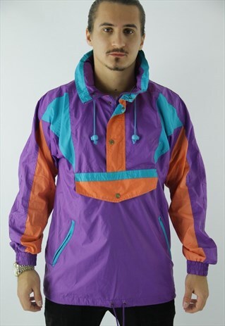 RETRO 90'S WINDBREAKER JACKET PURPLE