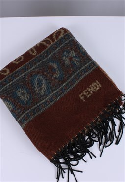Fendi vintage scarf beige wool rarity 