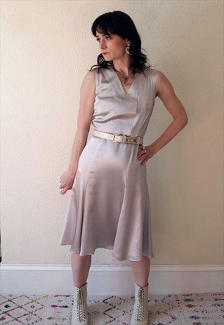 SILKY SILVER PARTY DRESS