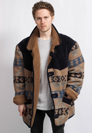 VINTAGE AZTEC SHERPA JACKET