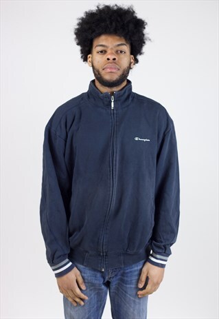 VINTAGE CHAMPION NAVY ZIP-UP 90'S SWEATSHIRT