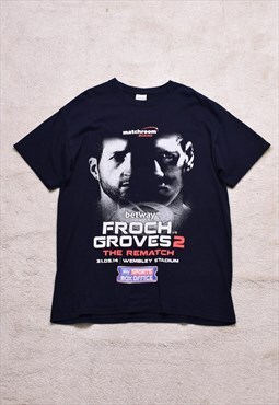 Gildan Froch v Groves 2 Black Boxing Print T Shirt 