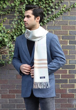VINTAGE CASHMERE CHECKED SCARF MINT-AS99