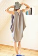 SILVER GREY SILKY OVERSIZE DRESS