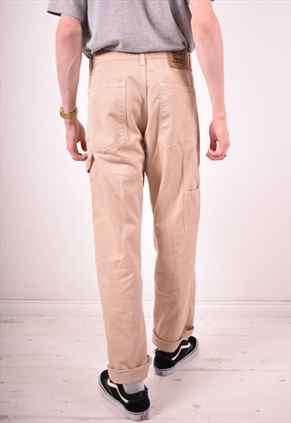 LEVI'S 673 MENS VINTAGE JEANS W34 L34 BEIGE 90S