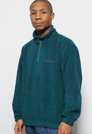 VINTAGE SERGIO TACCHINI 1/4 ZIP LOGO FLEECE GREEN