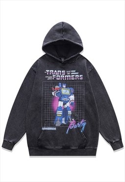 Transformer hoodie robot pullover Japanese cartoon jumper