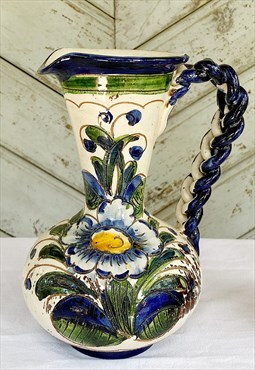 Vintage Handpainted Italian Ceramic vase / jug