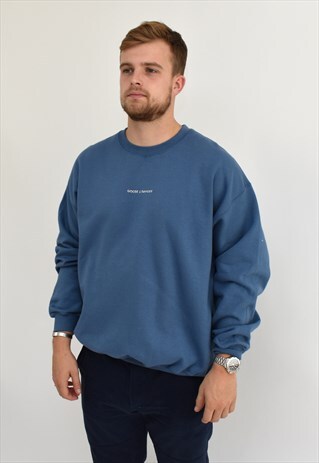 G&G UNISEX INDIGO WRITING SWEAT